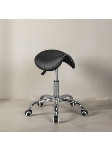 KADIMA DESIGN MENTON - Sattel-Hocker in , Arbeitshocker mit in Schwarz