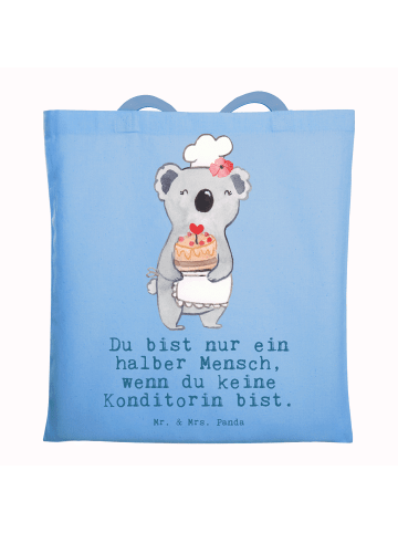Mr. & Mrs. Panda Tragetasche Konditorin Herz mit Spruch in Sky Blue