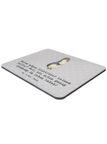 Mr. & Mrs. Panda Maus Pad Elektriker Witz mit Spruch in Grau Pastell