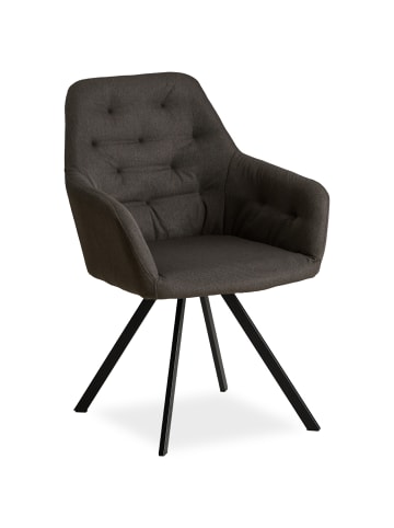 Homestyle4u Polsterstuhl 2er Set in Anthrazit