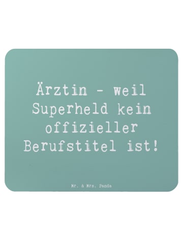 Mr. & Mrs. Panda Mousepad Spruch Ärztin Superheld mit Spruch in Meeresbrise