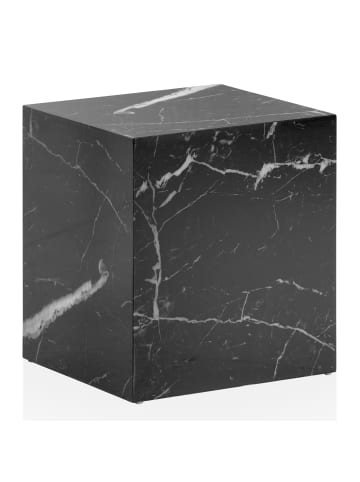 KADIMA DESIGN Couchtisch MONOBLOC 40x40x45 cm Hochglanz mit Marmor Optik, in Schwarz