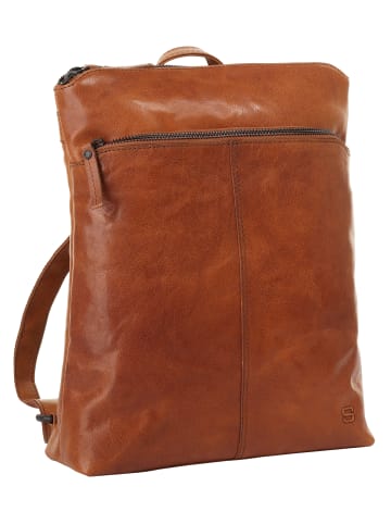 SPIKES & SPARROW Rucksack echt Leder in cognac