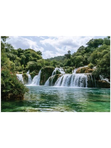 WALLARENA Fototapete Wasserfall in Grün