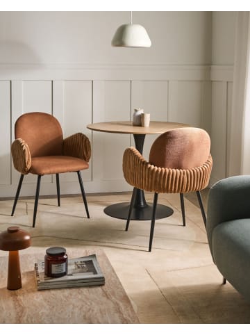 Beliani 2er-Set Esszimmerstuhl AMITY in Braun/Schwarz