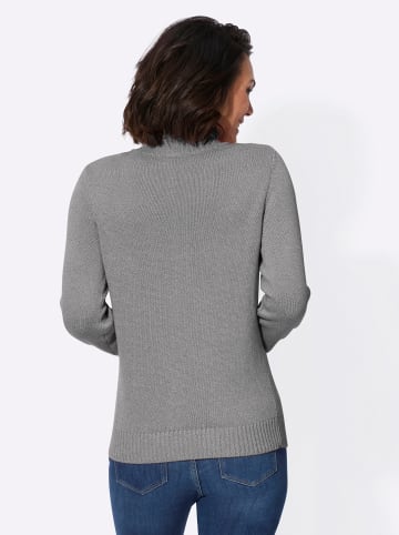 WITT WEIDEN Stehkragen-Pullover in anthrazit-ecru-meliert