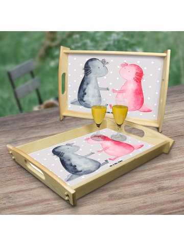 Mr. & Mrs. Panda Dekotablett Axolotl Liebe ohne Spruch in Grau Pastell