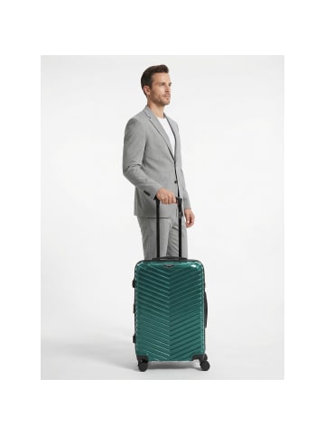 Redolz Essentials 18 4 Rollen Trolley 66 cm mit Dehnfalte in Metallic-Green Shiny
