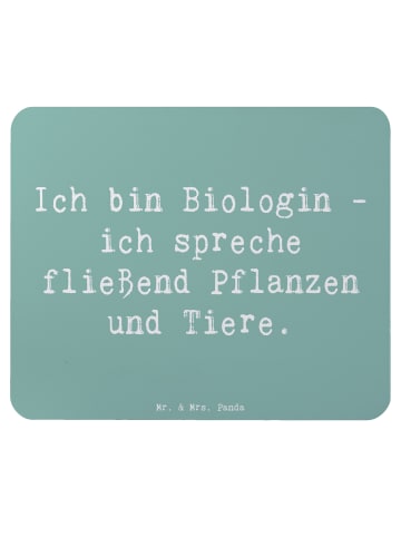 Mr. & Mrs. Panda Mousepad Spruch Sprechende Biologin mit Spruch in Meeresbrise