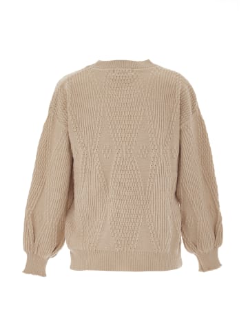 Swirly Strickpullover in Beige