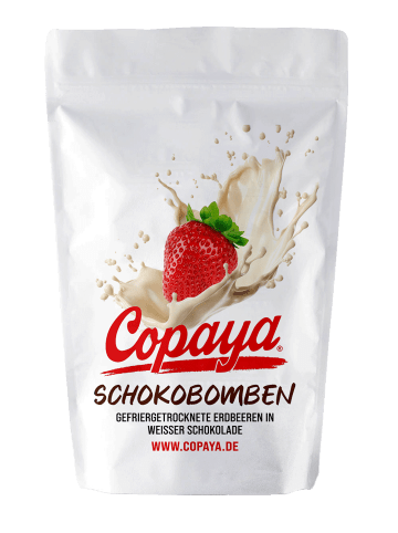 Granar 1kg Schokobombe Erdbeeren in weißer Schokolade von Copaya