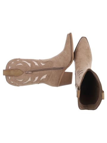 Ital-Design High Heel in Hellbraun und Beige
