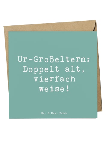 Mr. & Mrs. Panda Einladungskarte Spruch Ur-Großeltern Weisheit m... in Meeresbrise