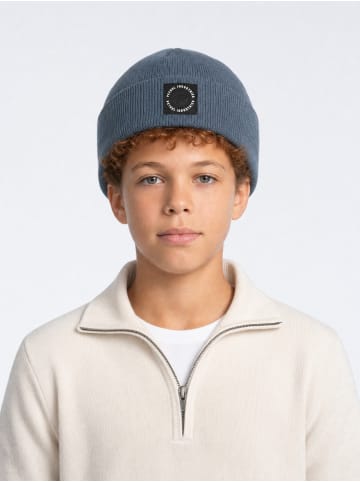 Petrol Industries Logo-Strickbeanie Steelpoint in Blau