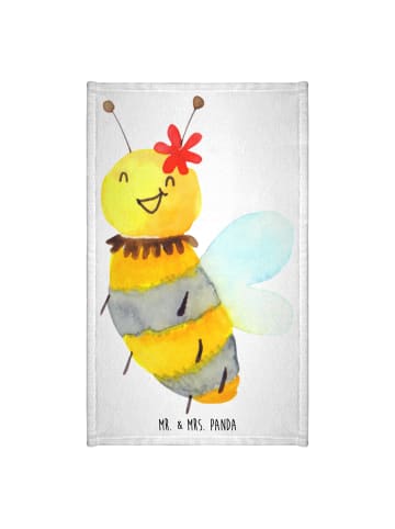 Mr. & Mrs. Panda Handtuch Biene Blume ohne Spruch in Weiß