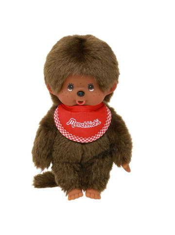 Monchhichi Junge Color | 20 cm | Monchhichi Puppe | mit original rotem Lätzchen