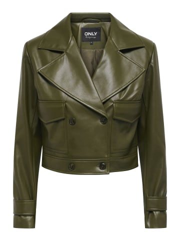 ONLY Kunstlederjacke in Dark Olive