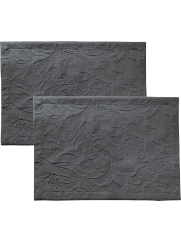 Pichler Jacquard, Baumwollmischung Tischset 2er-Pack Cordoba in dunkelgrau