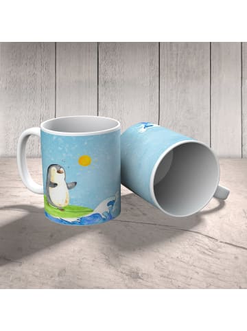 Mr. & Mrs. Panda Trinkbecher Pinguin Surfer ohne Spruch in Eisblau