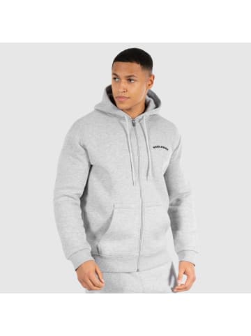 SMILODOX Zip Hoodie Malcolm in Grau Melange