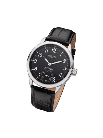 Regent Armbanduhr Regent Lederarmband schwarz groß (ca. 42,5mm)