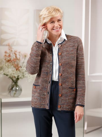 WITT WEIDEN Strickjacke in cognac-bleu-meliert