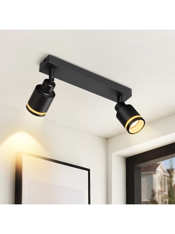 ZMH Deckenleuchte in schwarz Modern 2-flammige GU10 Deckenspot Schlafzimmerlampe