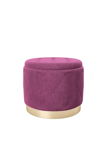 Playboy Pouf "LIZ" in Purple - (B)50 x (H)40 x (T)50 cm