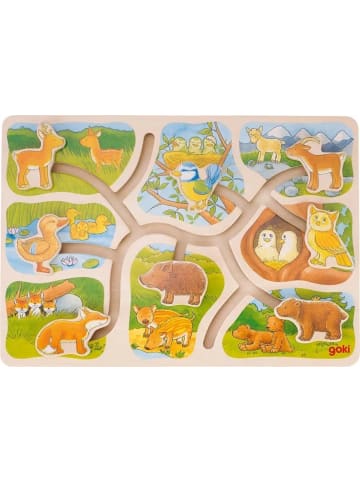 Gollnest & Kiesel Schiebepuzzle Wer gehört zu wem? | 30 x 21 x 2,4 cm, Holz, 8 Teile, per Stück