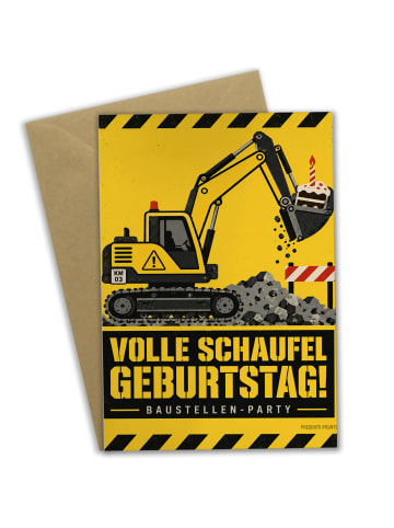Mr. & Mrs. Panda Geburtstagskarte Bagger Industriell Design mit ... in Weiß