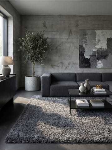 KADIMA DESIGN Teppich Hochflor Shaggy Waschbar Einfarbig RHEIN Strapazierfähig in Grau