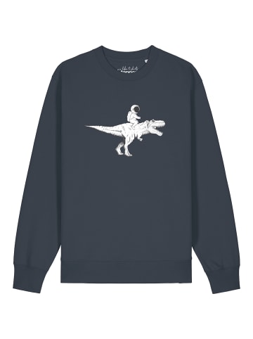 wat? Apparel Sweatshirt Astronaut on T-Rex in India Ink Grey