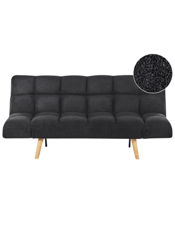 Beliani 3-Sitzer Sofa INGARO in Schwarz/Braun - (W) 182 x (H) 86 x (L) 79 cm