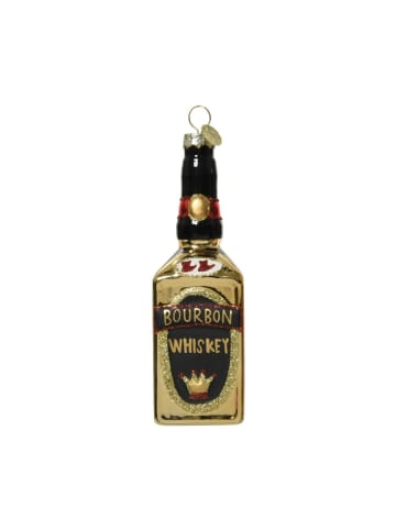 MARELIDA Weihnachtsbaumschmuck BOURBON WHISKEY Flasche H: 14,2cm in gold