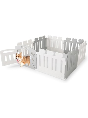 COSTWAY Laufstall für Hunde 8 Panel in Grau