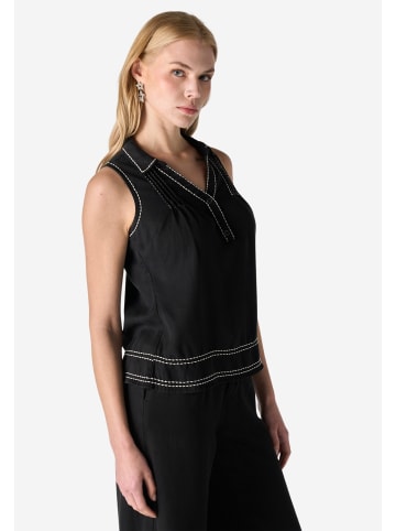 KOROSHI Bestickte ärmellose Damenbluse in Schwarz