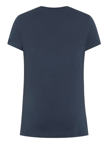 Polo Sylt T-Shirt im geblümten Label-Design in Blau