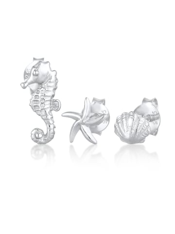 Elli Ohrringe 925 Sterling Silber Muschel, Seepferdchen, Seestern in Silber