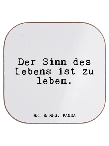 Mr. & Mrs. Panda Untersetzer Glas Der Sinn des Lebens... mit Spruch in Weiß