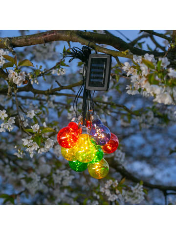 MARELIDA LED Solar Lichterkette 10 Glühbirnen in bunt - L: 4,5m