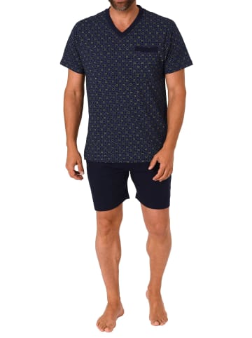 NORMANN Schlafanzug kurzarm Pyjama Shorty print - 68360 in marine
