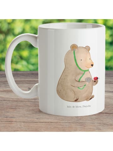 Mr. & Mrs. Panda Tasse Bär Arzt ohne Spruch in Weiß
