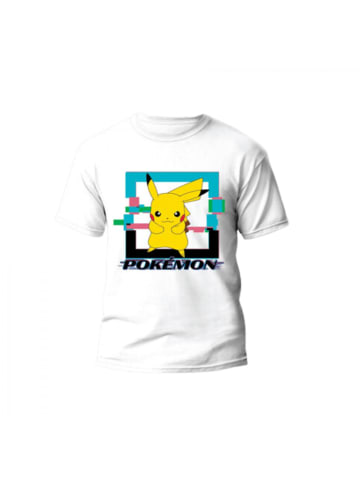 COFI 1453 Pokémon T-Shirt für Kinder Kurzärmelig und Weich aus Baumwolle in Weiß