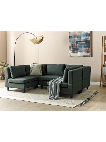 Beliani 5-tlg Modulsofa UNSTAD in Grün/Schwarz