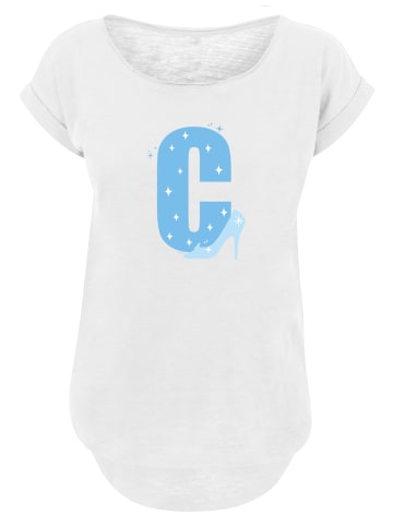 F4NT4STIC Long Cut T-Shirt Disney Alphabet C Is For Cinderella Aschenputtel in weiß