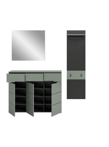 ebuy24 Garderobenmöbel Canu (3-teilig) Staubgrün 180 x 37 cm