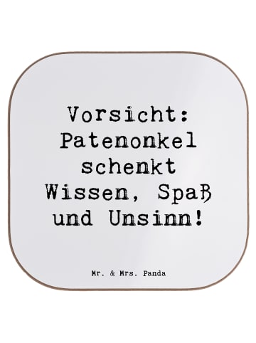 Mr. & Mrs. Panda Flaschenuntersetzer Spruch Patenonkel Wissen Sp... in Weiß