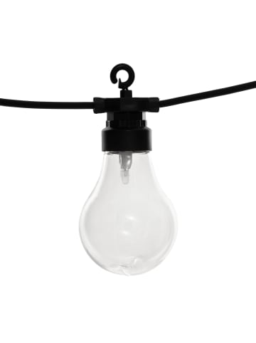 Atmosphera Créateur d'intérieur Solar-Lichterkette, 10 LED-Glühbirnen in Schwarz, 500 cm