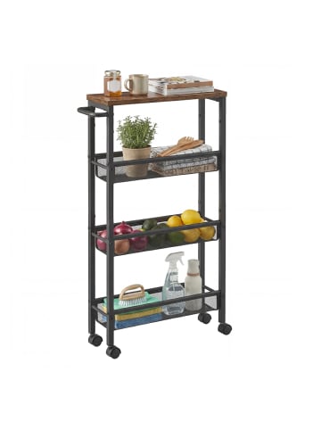 VASAGLE Rollwagen Dacey in Braun - (B)45.4 x (H)77 x (T)13 cm