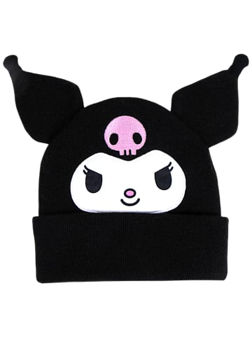 Hello Kitty Strickmütze Kuromi mit 3D Ohren in Schwarz